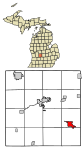 Ionia County Michigan Incorporated and Unincorporated areas Portland Highlighted